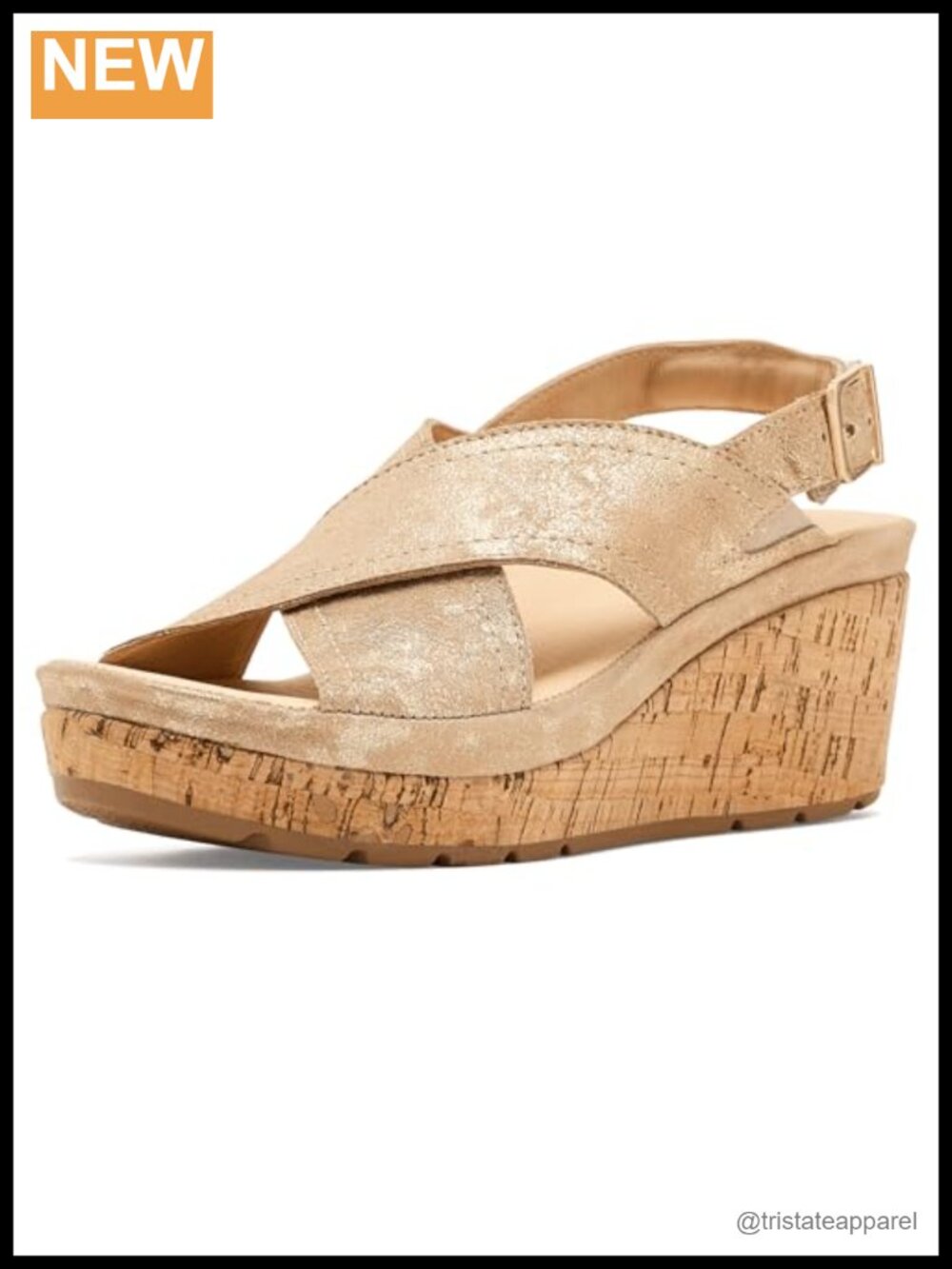 Slingback Wedge Sandal Leather Lining Cork Wedge